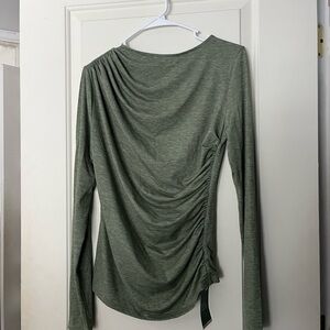 Green Long Sleeve Ruched Top